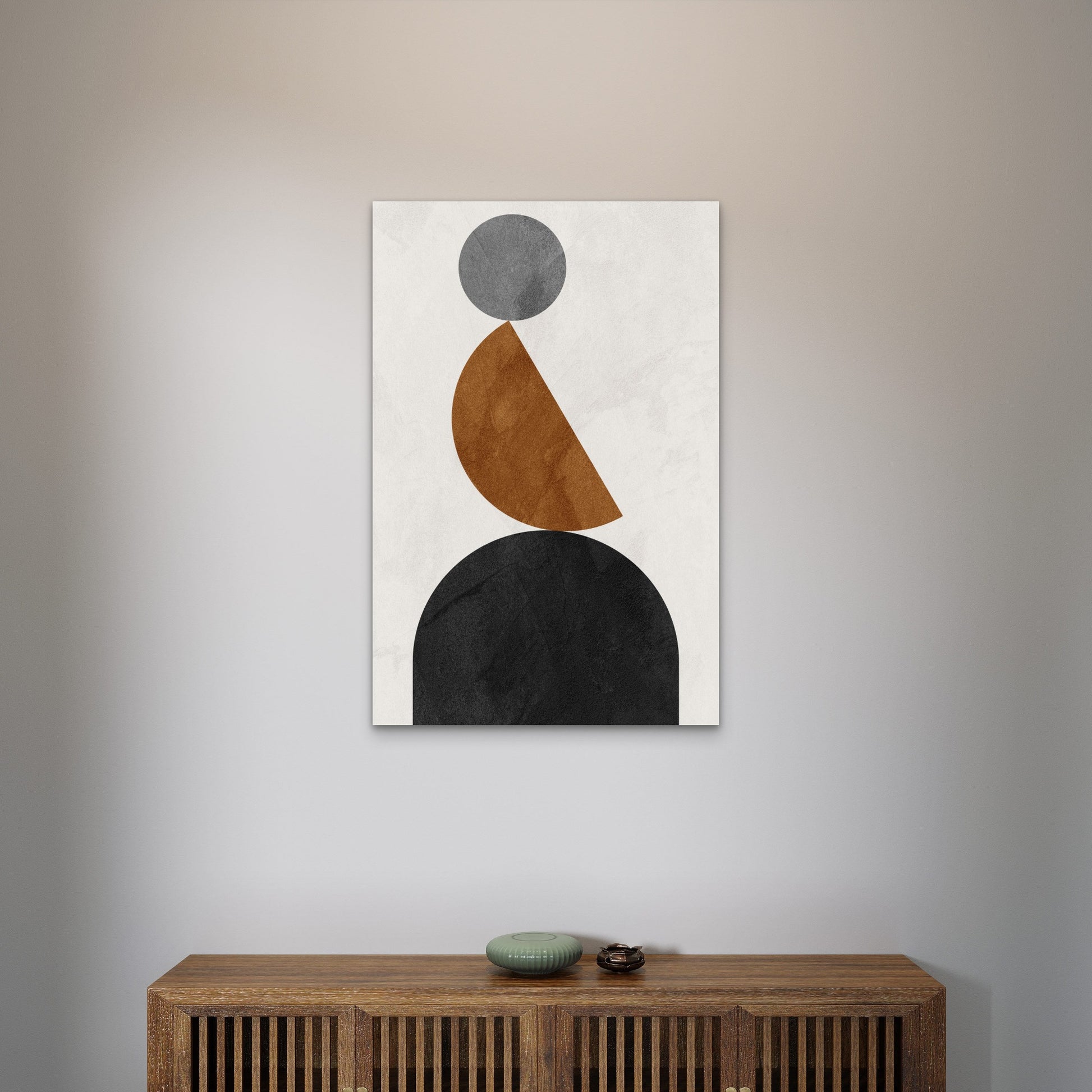 Abstract Geometric Shapes 60x90cm Metal Print Ready to Hang - Bella Home Decor