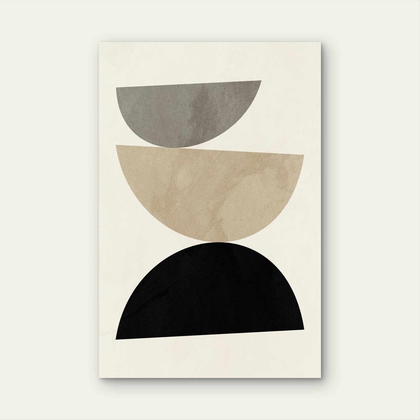 Geometric Abstract Shapes Gray Beige 40x60cm Metal Print Ready to Hang