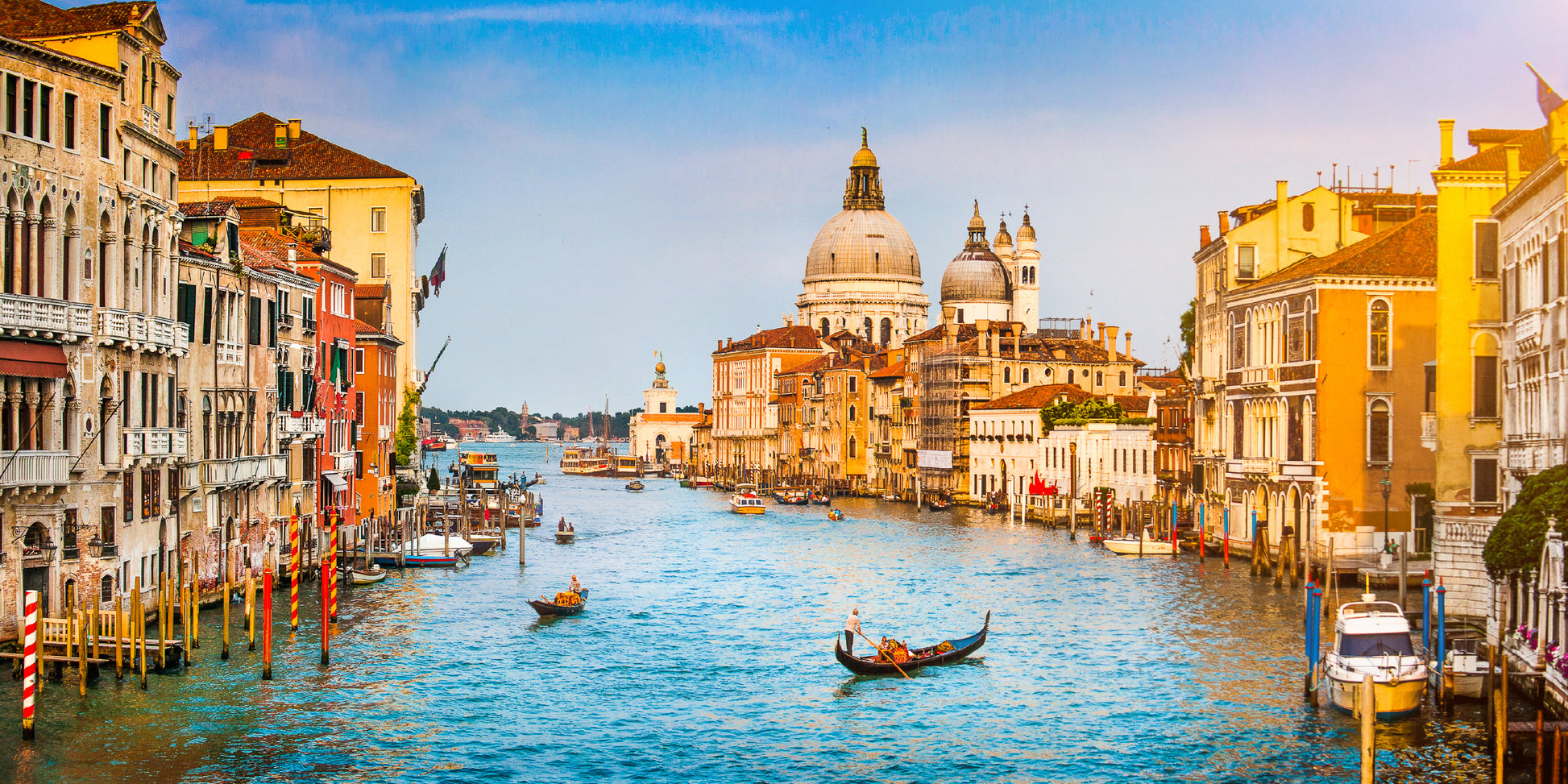 Venice Italy Grand Canal Wall Art Canvas Office Home Room Framed 120x60cm - Bella Home Decor