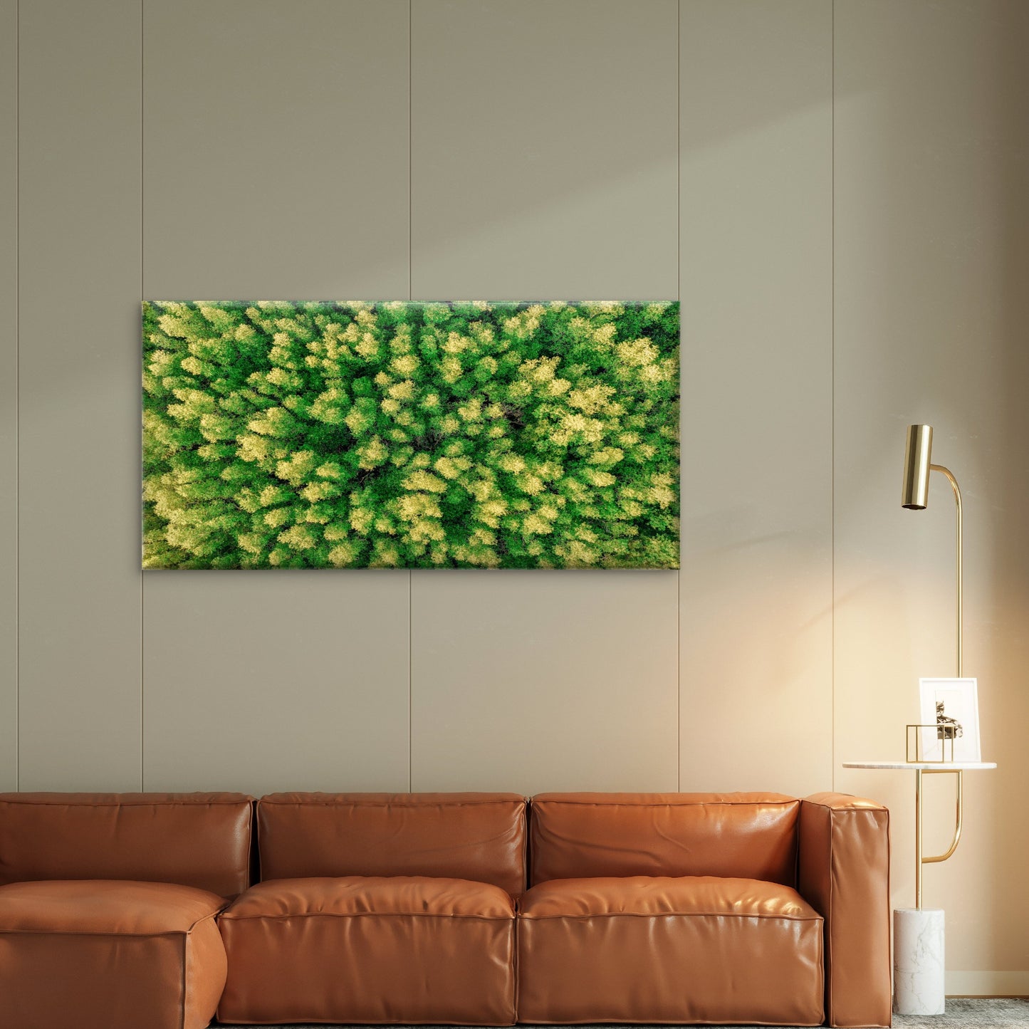 Aerial View of Green Trees Rain Forest Wall Art Canvas Office Home Room Framed 120x60cm