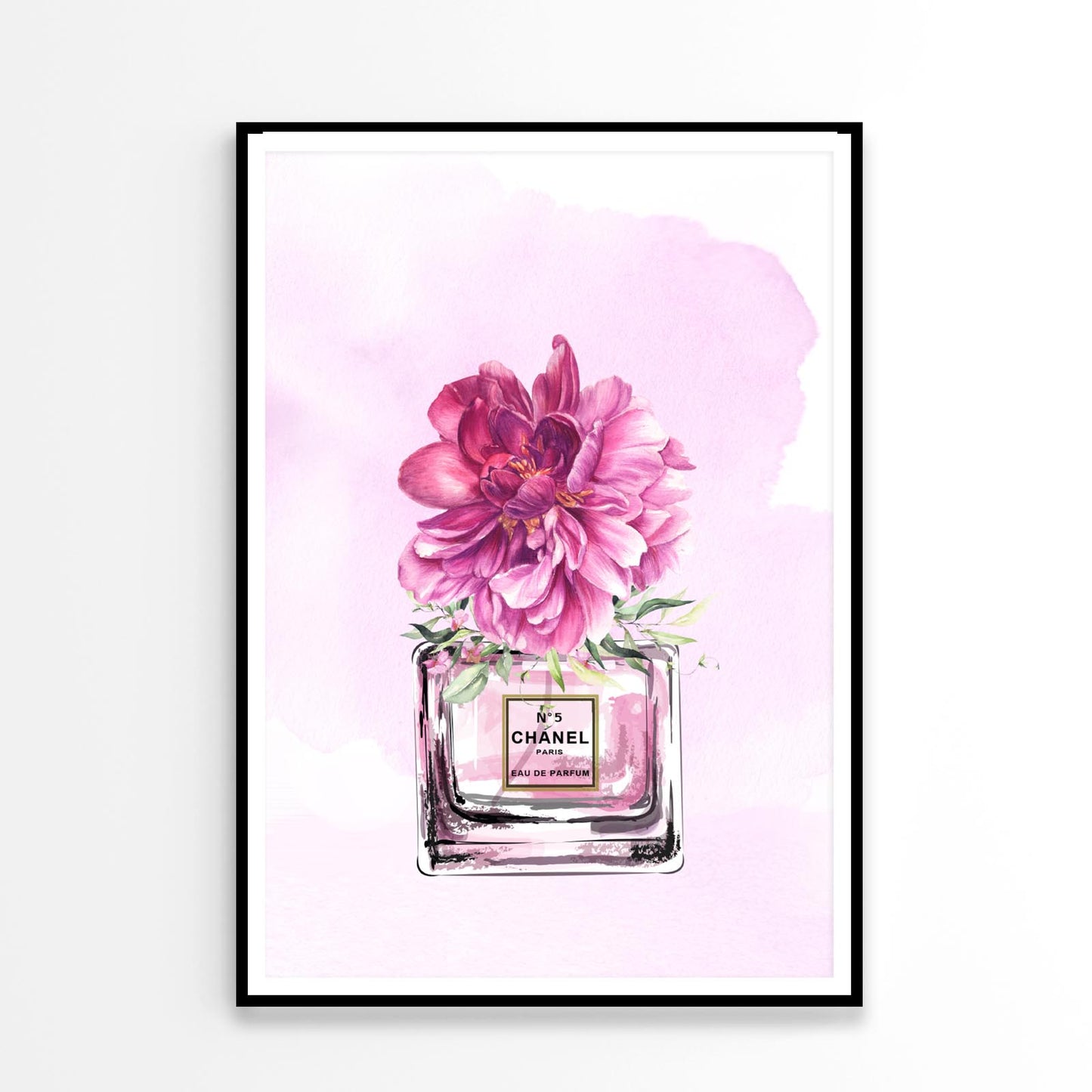 Perfume With Pink Shaded Flower Design Home Decor Premium Quality Poster Print Choose Your Sizes