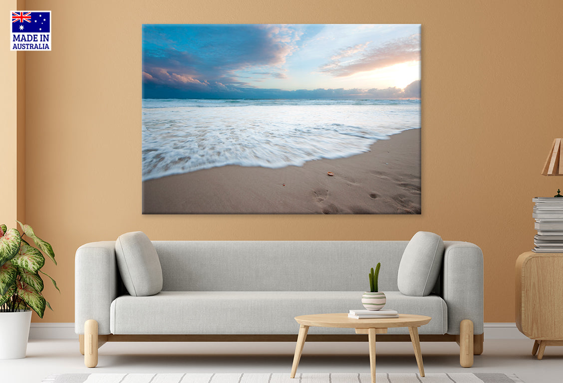 Sunset at the Calm Beach Wall Art Decor 100% Australian Made