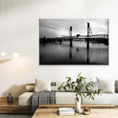 Classic Steel Truss Hawthorne Bridge Crossing Portland United States Wall Art Decor 100% Australian Made