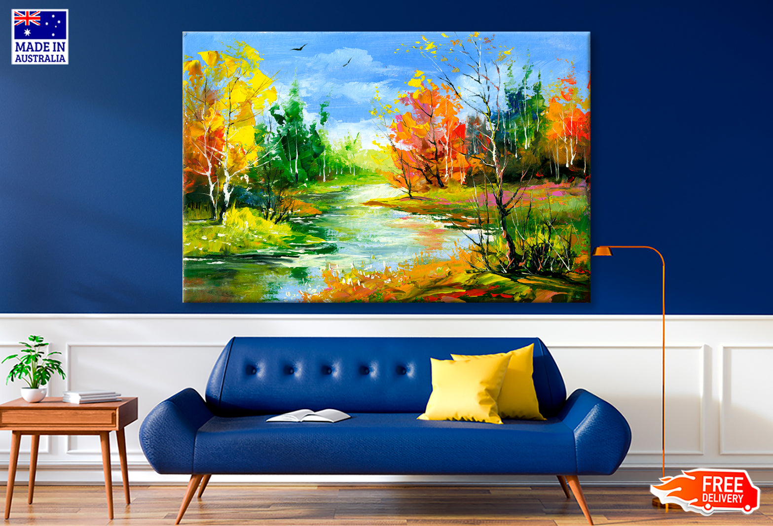 Autumn With The Wood River Oil Painting Wall Art Limited Edition High Quality Print