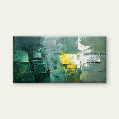 Green Abstract Oil Texture Wall Art Canvas Office Home Room Framed 120x60 cm - Bella Home Decor