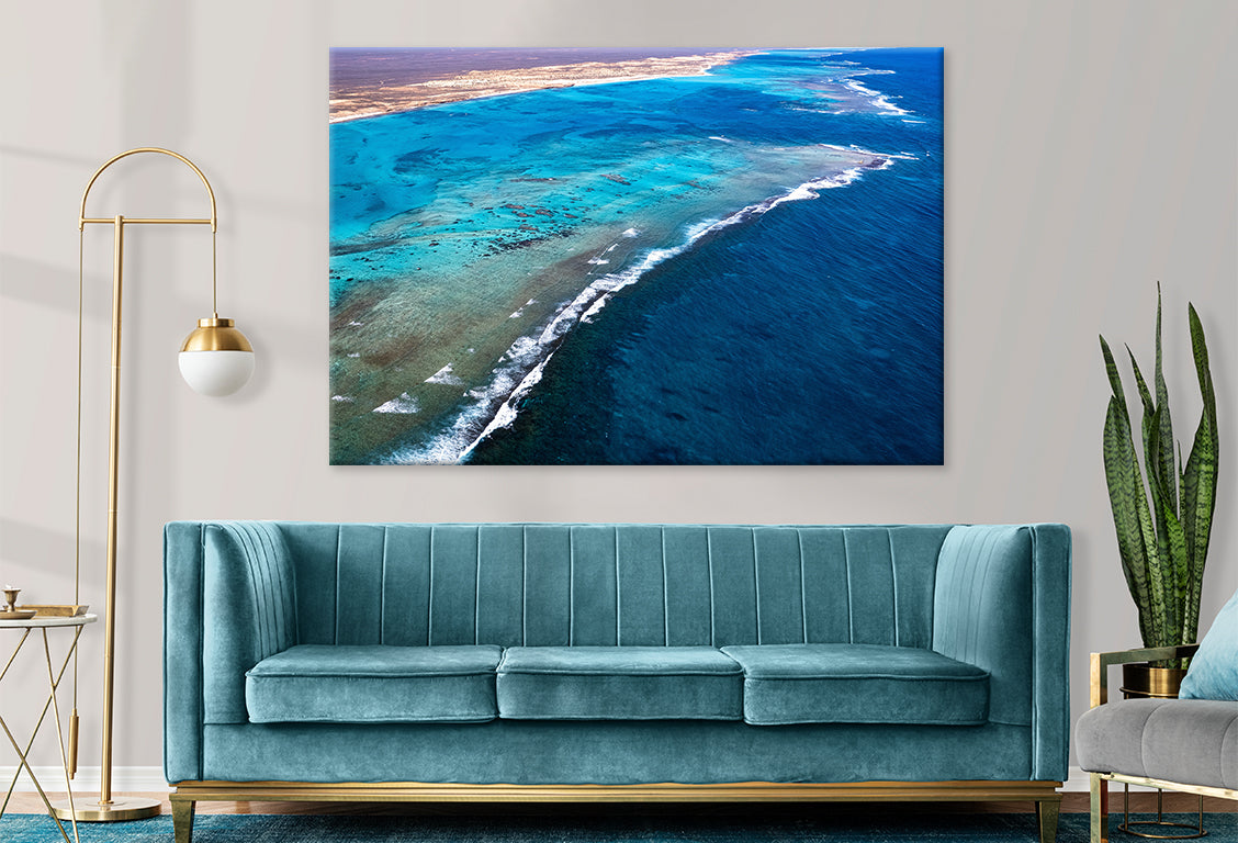 Ningaloo Reef Western Australia Aerial Wall Art Decor 100% Australian Made