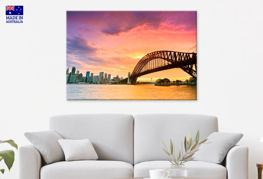 Sydney Harbour from Kirribilli at Dusk Wall Art Decor 100% Australian Made - Bella Home Decor