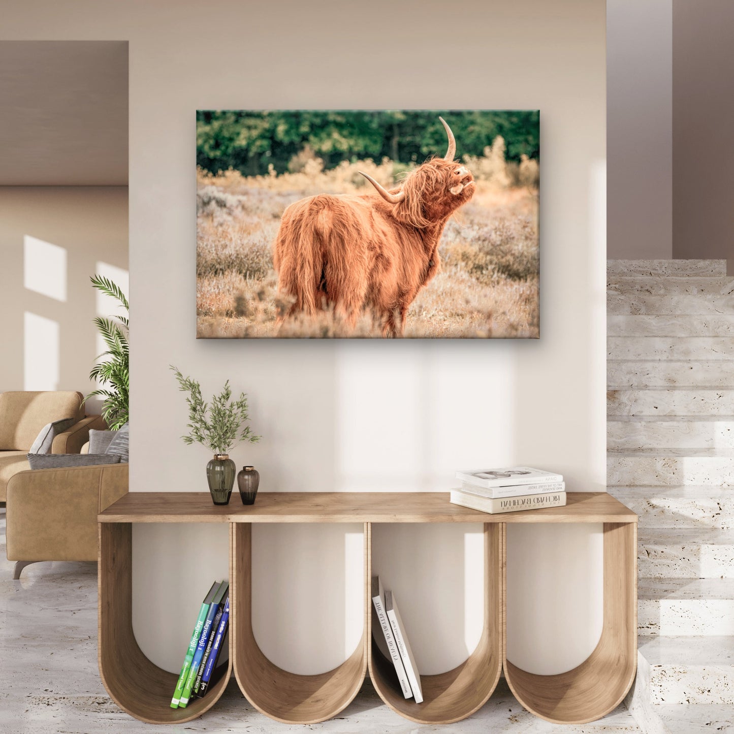 Majestic Highland Cow Rustic Farmhouse Scottish Animal Wall Art Decor 100% Australian Made