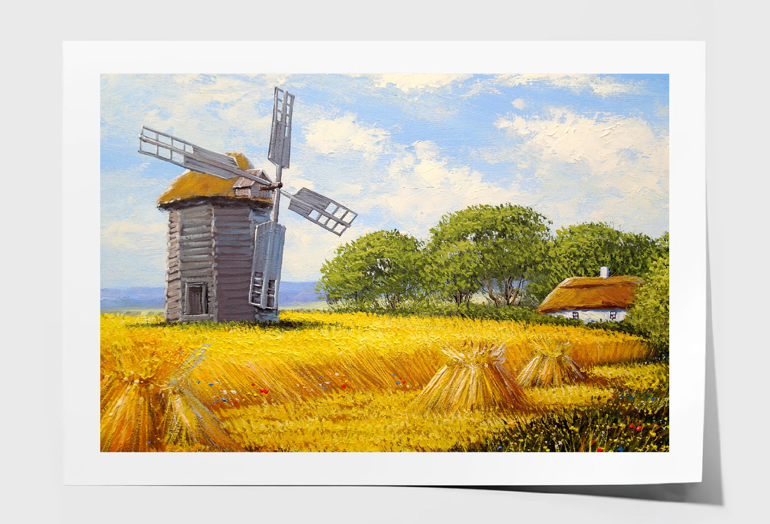 Old Village Windmill in Ukraine Oil Painting Wall Art Limited Edition High Quality Print Unframed Roll Canvas None