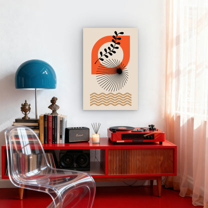 Geometric Minimalist Earthy Design 40x60cm Metal Print Ready to Hang