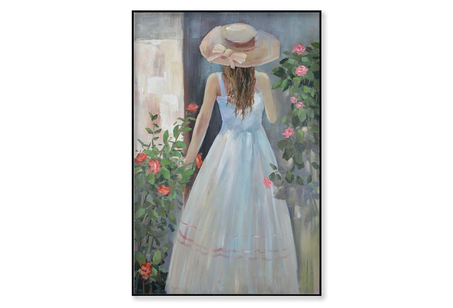 A Woman's Back, White Dress & Hat Wall Art Limited Edition High Quality Print