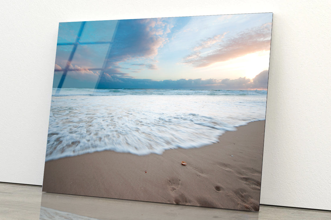 Sunset at the Calm Beach Acrylic Glass Print Tempered Glass Wall Art 100% Made in Australia Ready to Hang