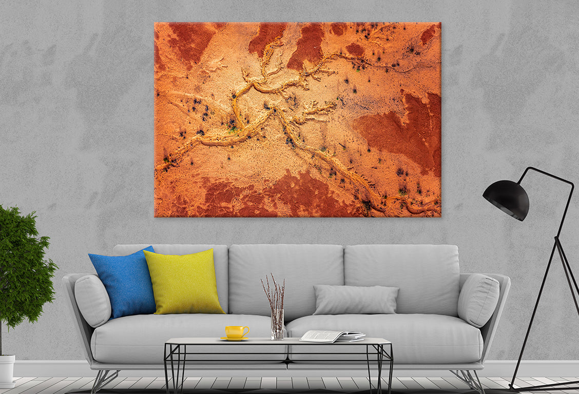 A dry creek bed in Simpson Desert Print 100% Australian Made - Bella Home Decor