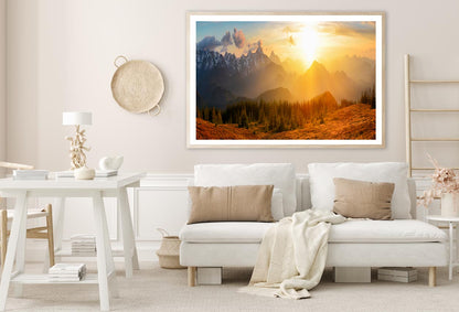 Mountain & Forest Sunset Sky View Home Decor Premium Quality Poster Print Choose Your Sizes