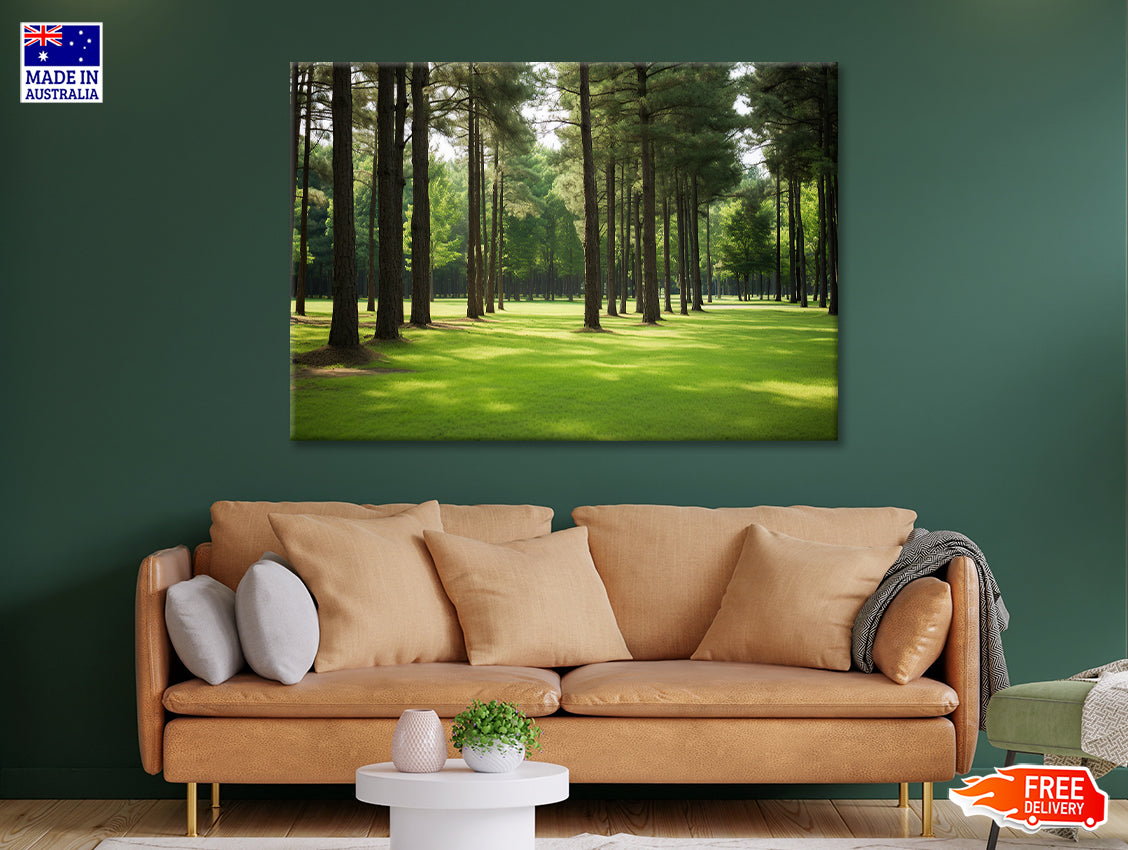 Pine Trees Line the Forest Print 100% Australian Made - Bella Home Decor