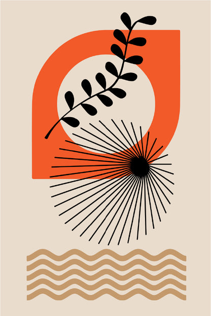 Geometric Minimalist Earthy Design 60x90cm Metal Print Ready to Hang