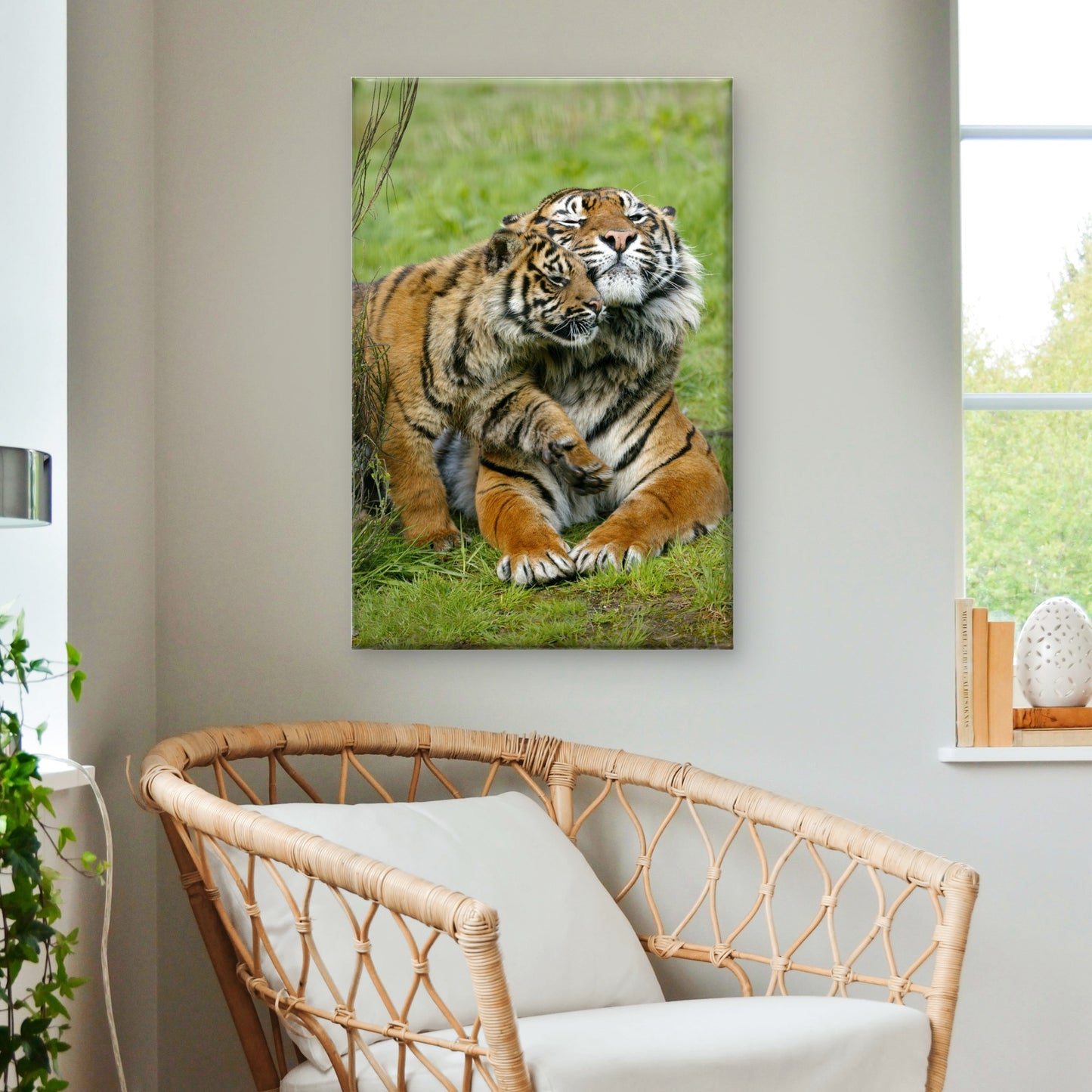Sumatran Tiger Female with Cub Wild Animals Wall Art Decor 100% Australian Made