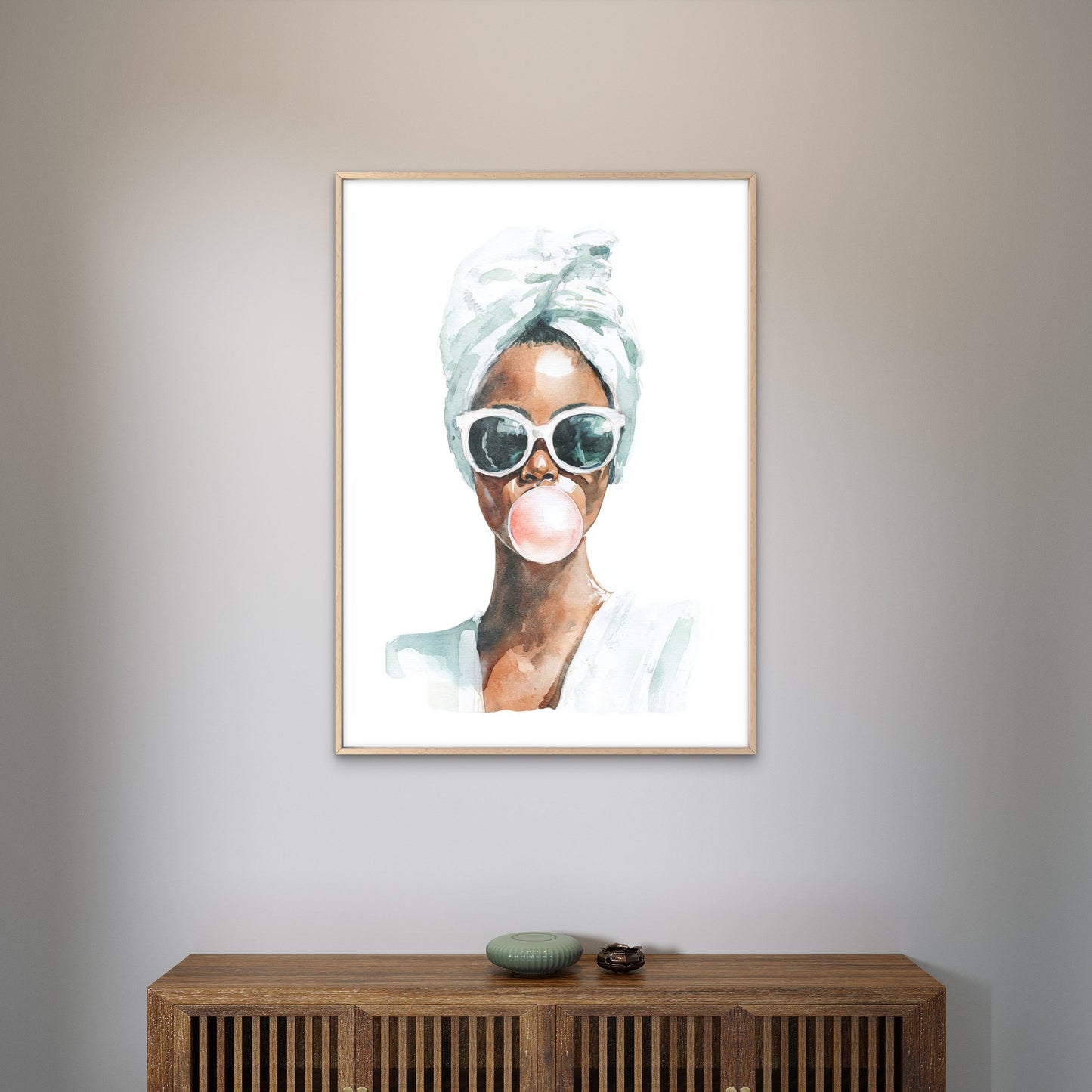 Black Girl Bubble-gum Splash Fashion Home Decor Premium Quality Poster Print Choose Your Sizes - Bella Home Decor