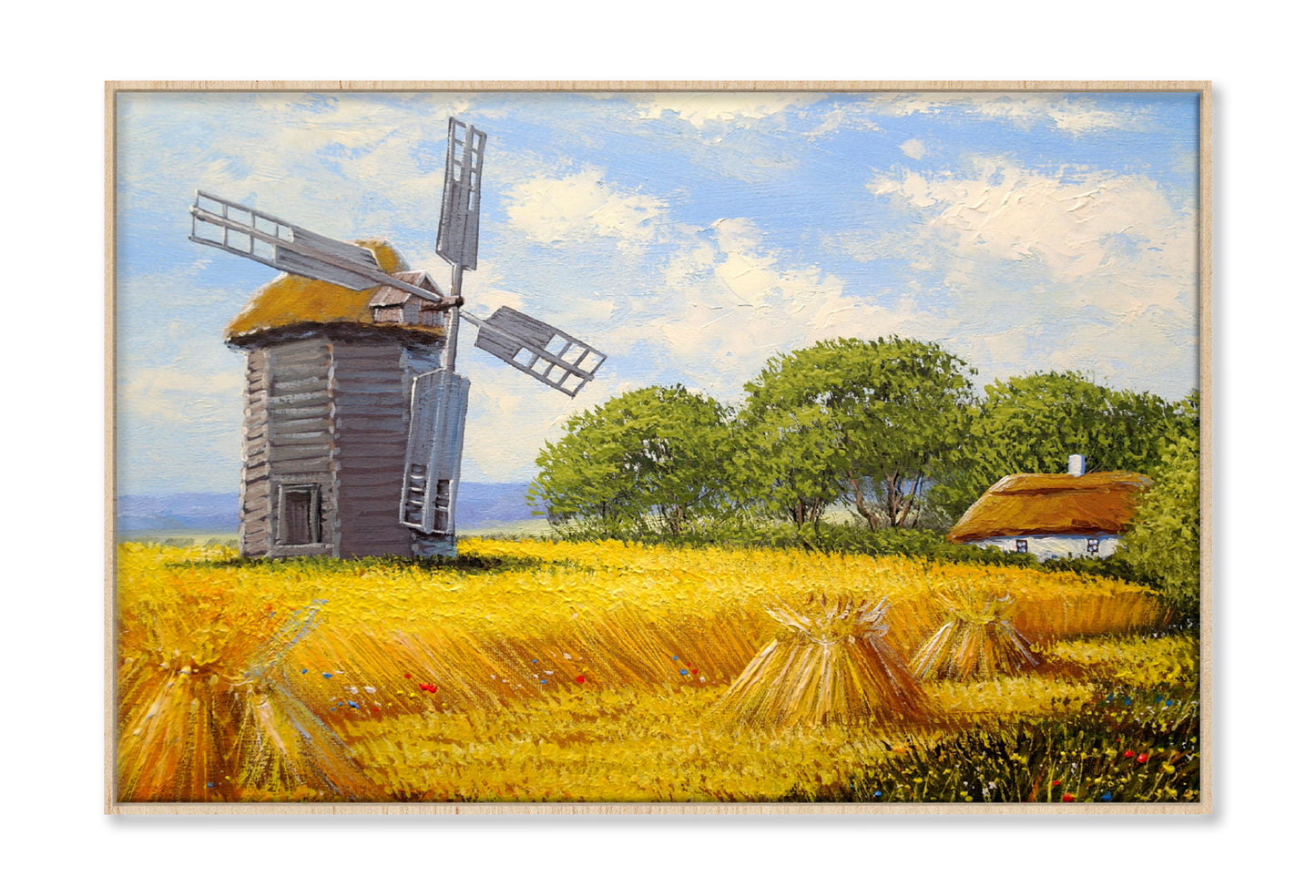 Old Village Windmill in Ukraine Oil Painting Wall Art Limited Edition High Quality Print Canvas Box Framed Natural