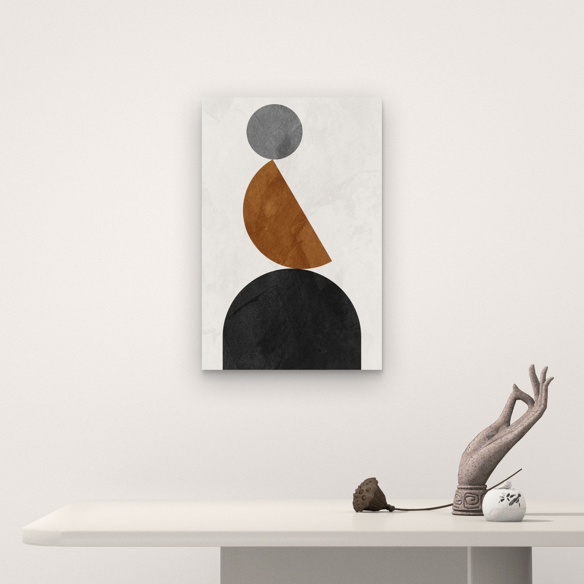 Abstract Geometric Shapes 60x90cm Metal Print Ready to Hang - Bella Home Decor