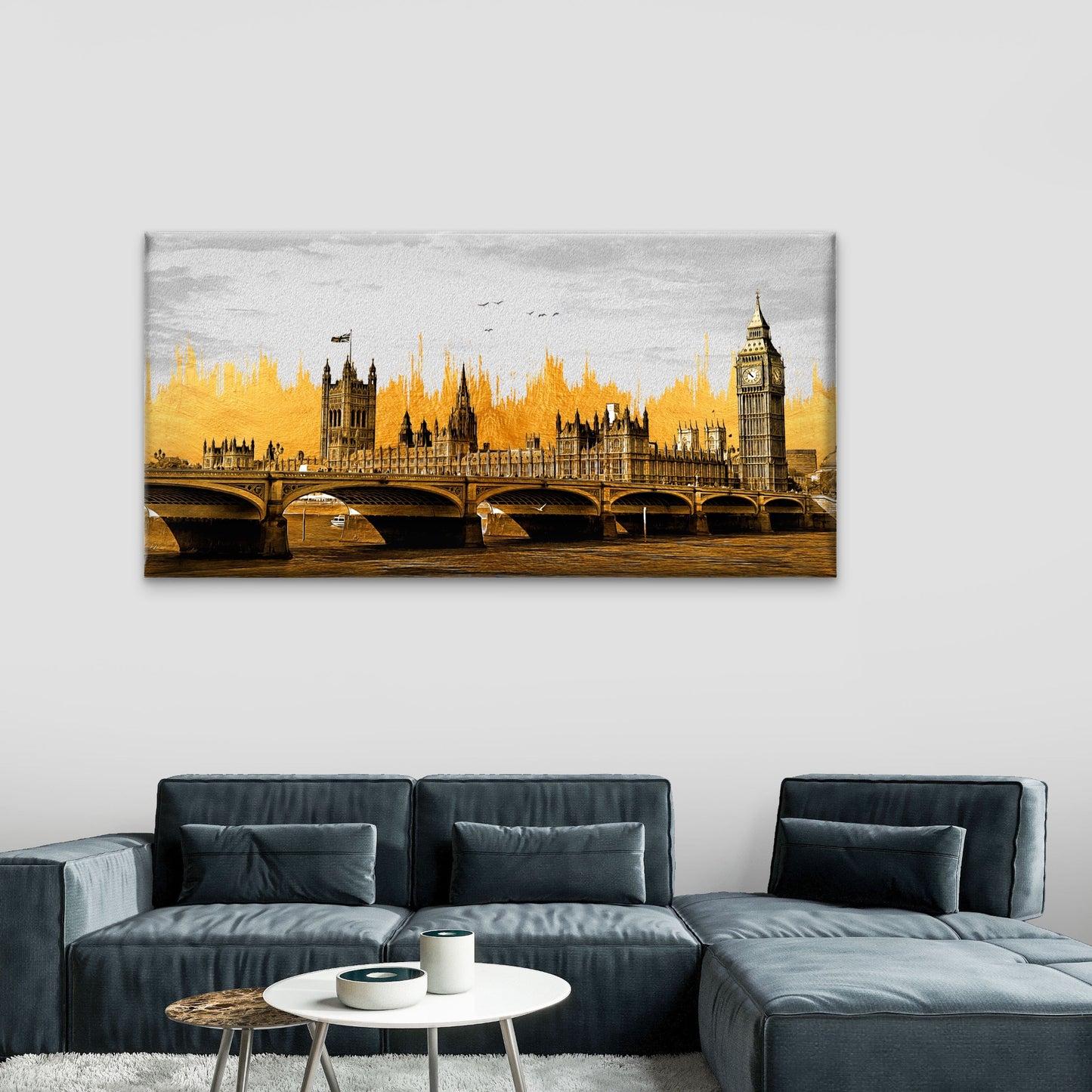Big Ben London England UK Wall Art Canvas Office Home Room Framed 120x60cm - Bella Home Decor