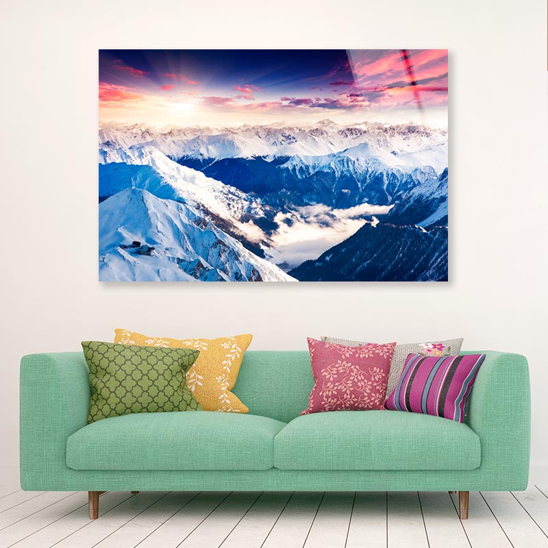 Fantastic Evening Winter Landscape  Acrylic Glass Print Tempered Glass Wall Art 100% Made in Australia Ready to Hang