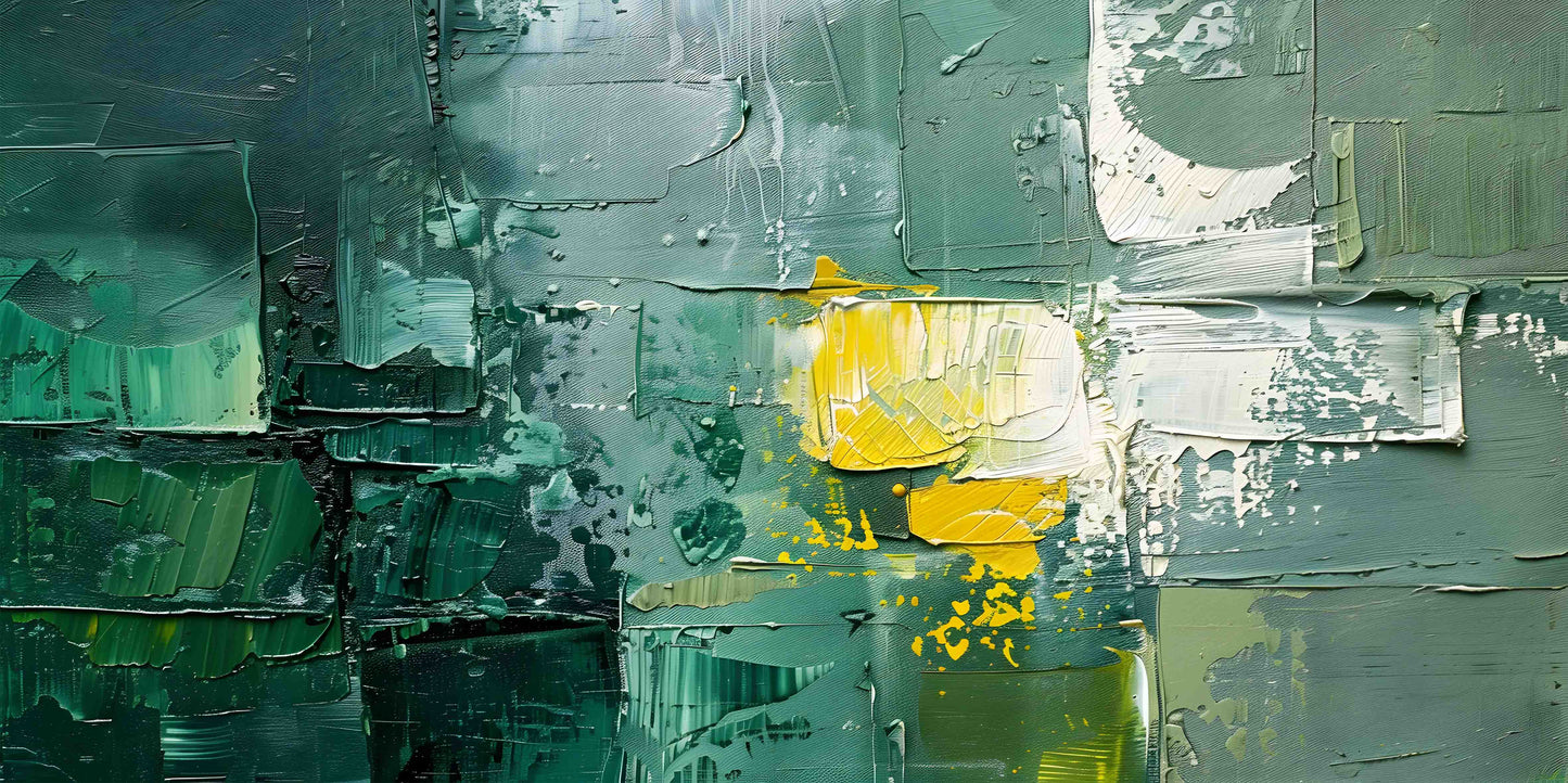 Green Abstract Oil Texture Wall Art Canvas Office Home Room Framed 120x60 cm - Bella Home Decor