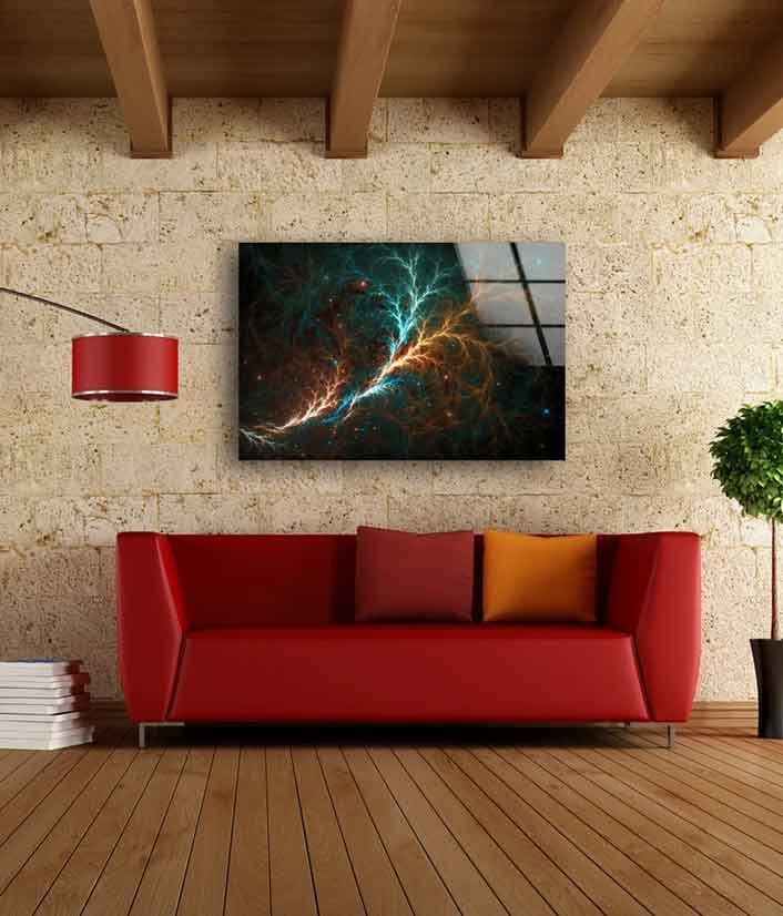 Green & Gold Abstract UV Direct Aluminum Print Australian Made Quality