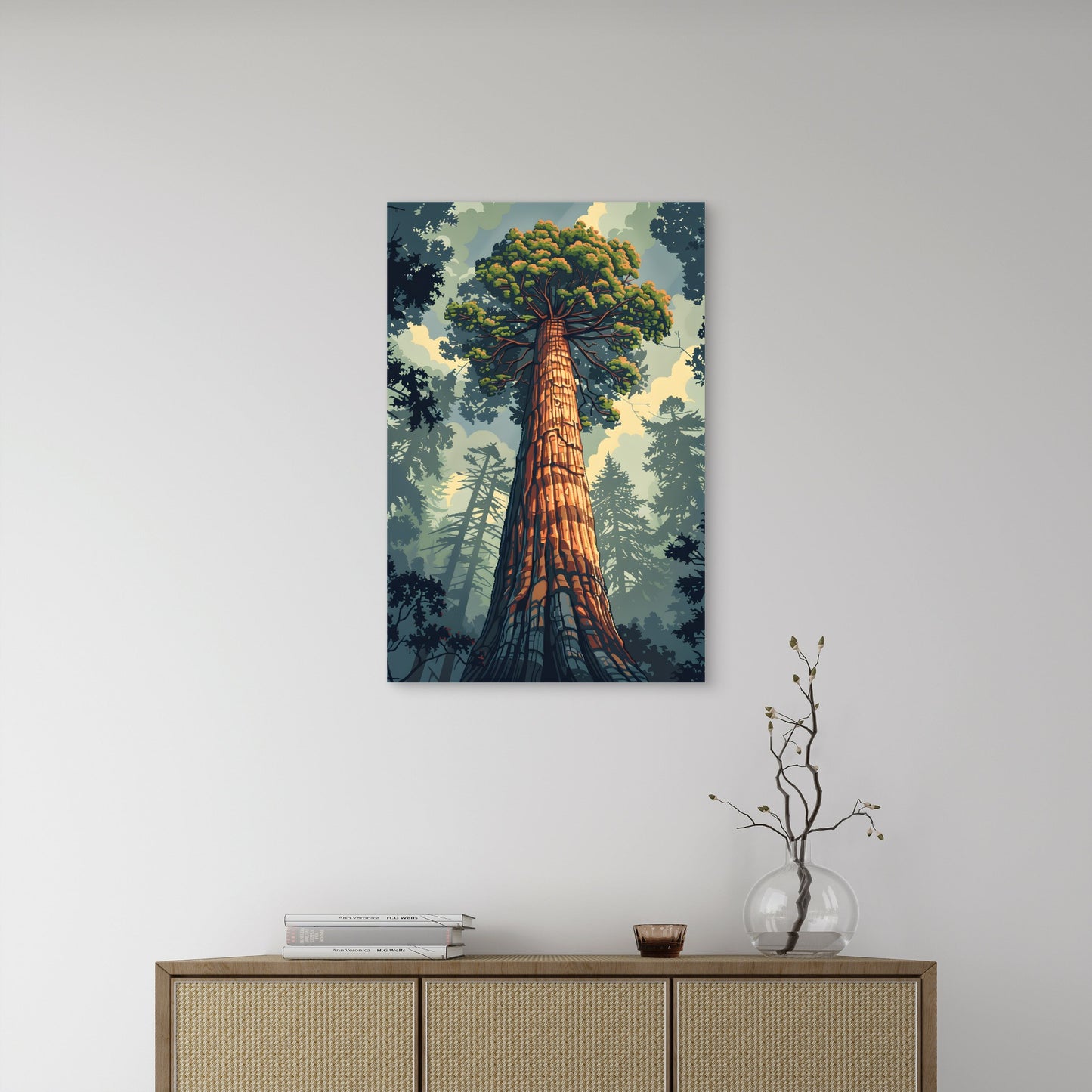 Giant Sequoia Redwood Forest Tree 40x60cm Metal Print Ready to Hang