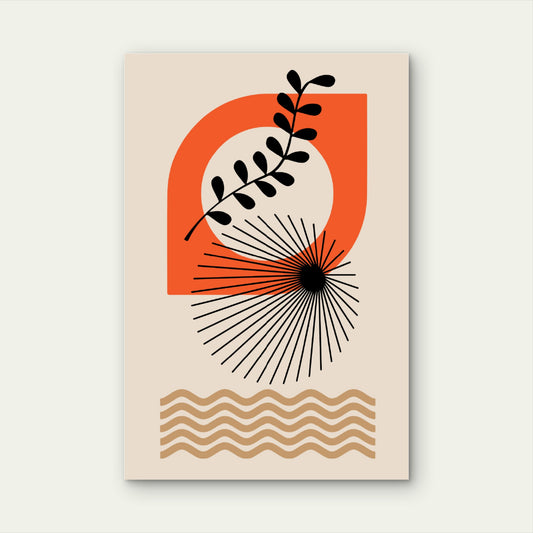 Geometric Minimalist Earthy Design 60x90cm Metal Print Ready to Hang