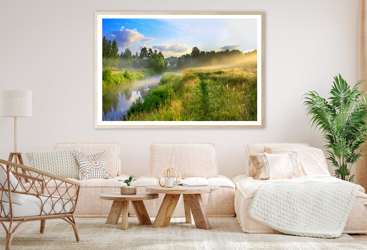 Sunrise, Fog and the River Home Decor Premium Quality Poster Print Choose Your Sizes - Bella Home Decor