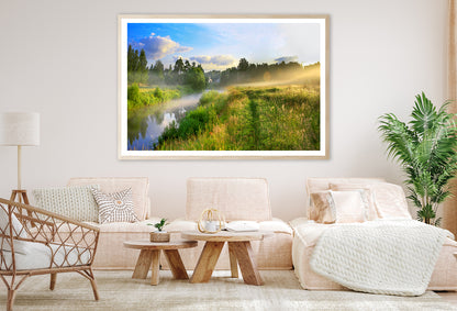 Sunrise, Fog and the River Home Decor Premium Quality Poster Print Choose Your Sizes - Bella Home Decor
