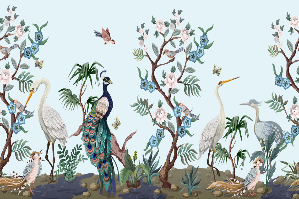 Peacock and Peonies Style Print 100% Australian Made - Bella Home Decor