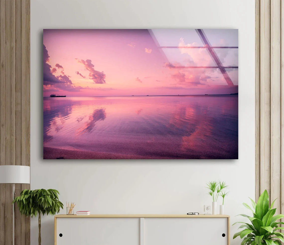 Sunset Lake Scenery UV Direct Aluminum Print Australian Made Quality