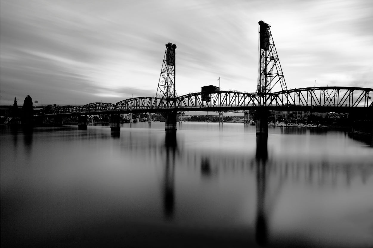 Classic Steel Truss Hawthorne Bridge Crossing Portland United States Wall Art Decor 100% Australian Made