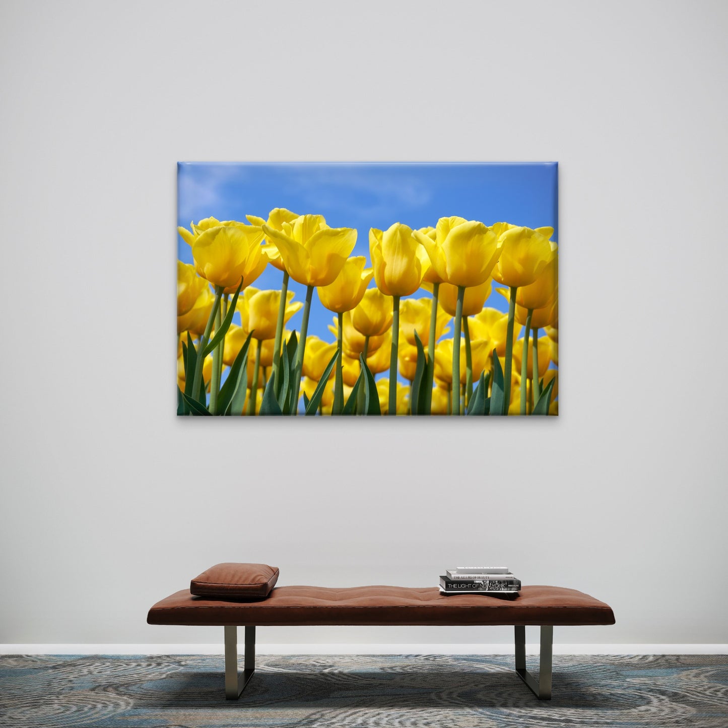 Netherlands Yellow Tulips in Full Bloom Wall Art Decor 100% Australian Made - Bella Home Decor