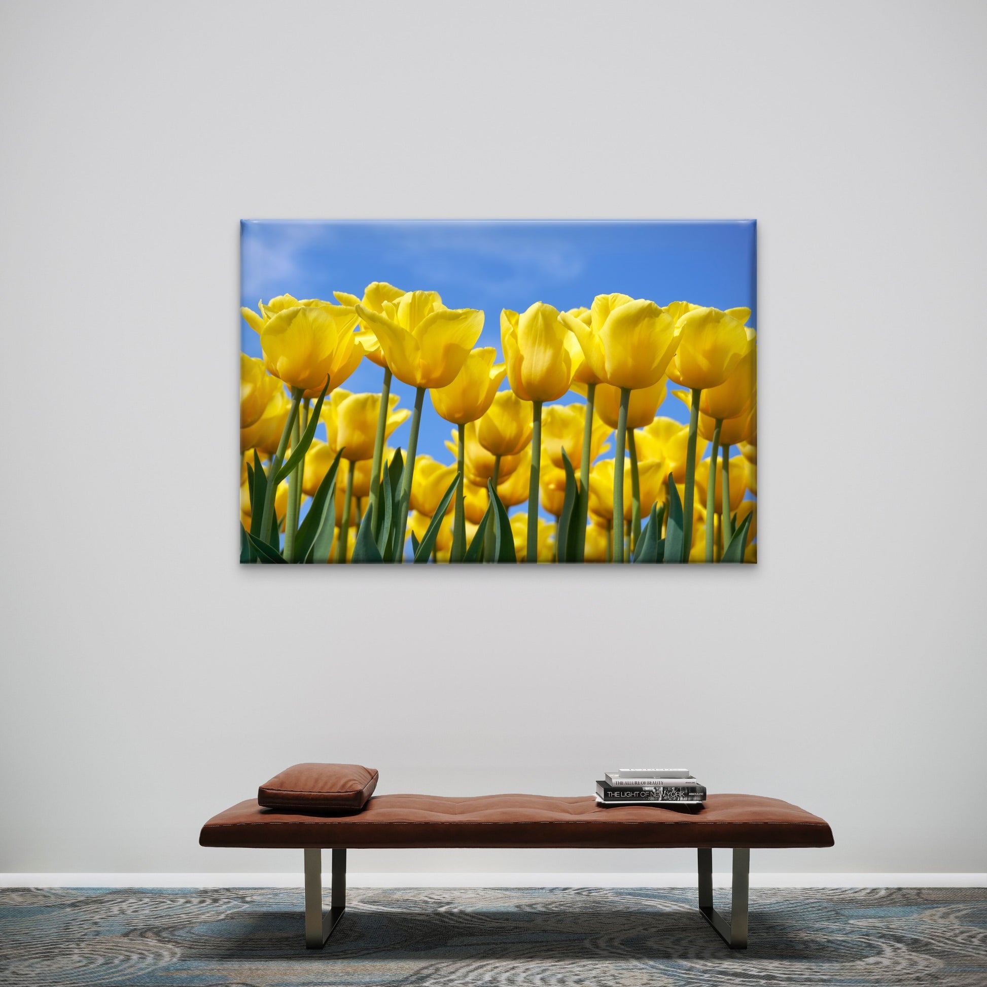 Netherlands Yellow Tulips in Full Bloom Wall Art Decor 100% Australian Made - Bella Home Decor