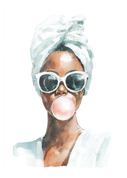 Black Girl Bubble-gum Splash Fashion Home Decor Premium Quality Poster Print Choose Your Sizes - Bella Home Decor