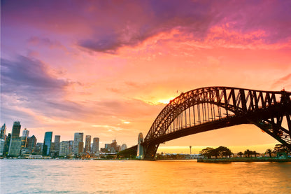 Sydney Harbour from Kirribilli at Dusk Wall Art Decor 100% Australian Made - Bella Home Decor