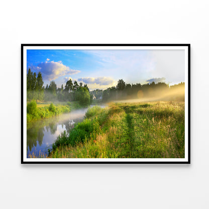 Sunrise, Fog and the River Home Decor Premium Quality Poster Print Choose Your Sizes - Bella Home Decor