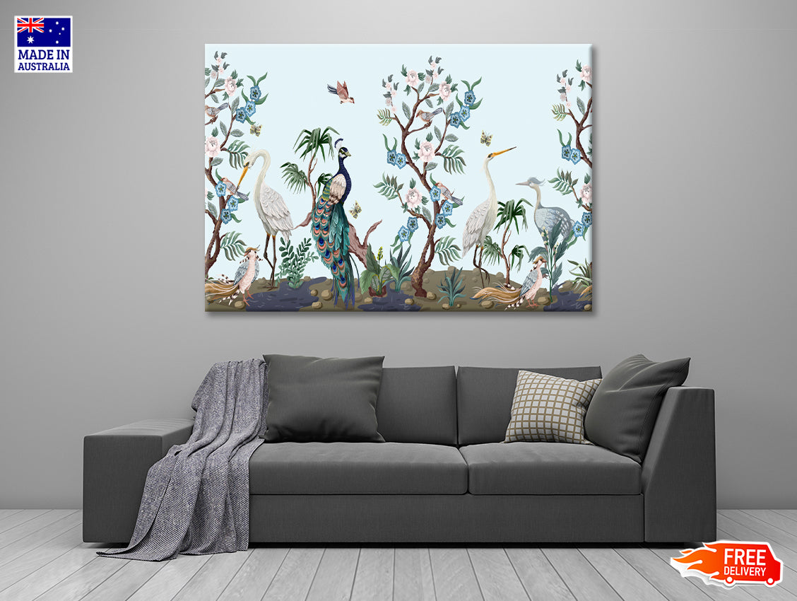 Peacock and Peonies Style Print 100% Australian Made - Bella Home Decor