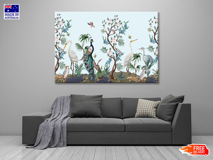 Peacock and Peonies Style Print 100% Australian Made - Bella Home Decor