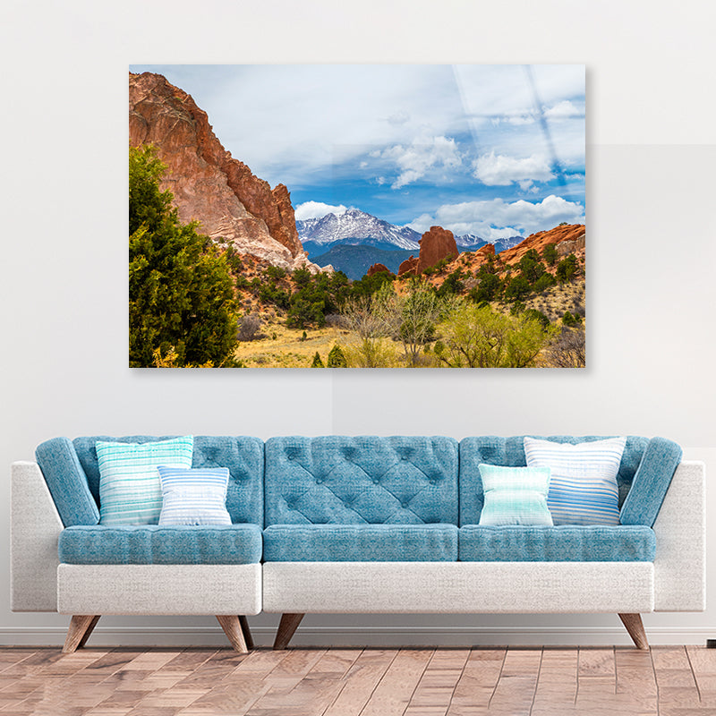 Pikes Peak Garden of The Gods USA Acrylic Glass Print Tempered Glass Wall Art 100% Made in Australia Ready to Hang - Bella Home Decor