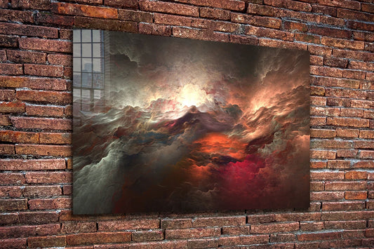 Red Abstract Clouds UV Direct Aluminum Print Australian Made Quality