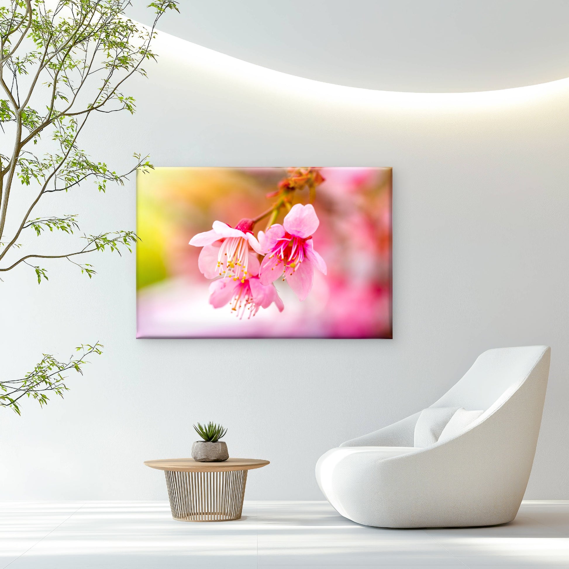 Japanese Pink Cherry Blossoms Wall Art Decor 100% Australian Made - Bella Home Decor
