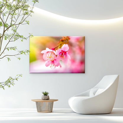 Japanese Pink Cherry Blossoms Wall Art Decor 100% Australian Made - Bella Home Decor