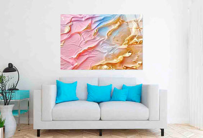 Pink Blue Pastel Gold Tempered Glass Printing Wall Art Australian Made Quality