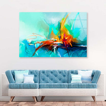 Abstract Colorful Acrylic Glass Print Tempered Glass Wall Art 100% Made in Australia Ready to Hang