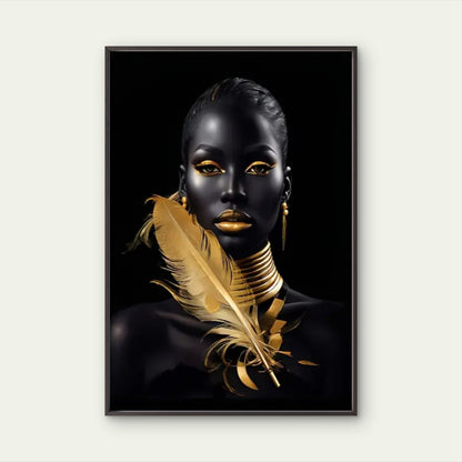 Black and Gold African American Modern Woman Fashion Home Decor Premium Quality Poster Print Choose Your Sizes