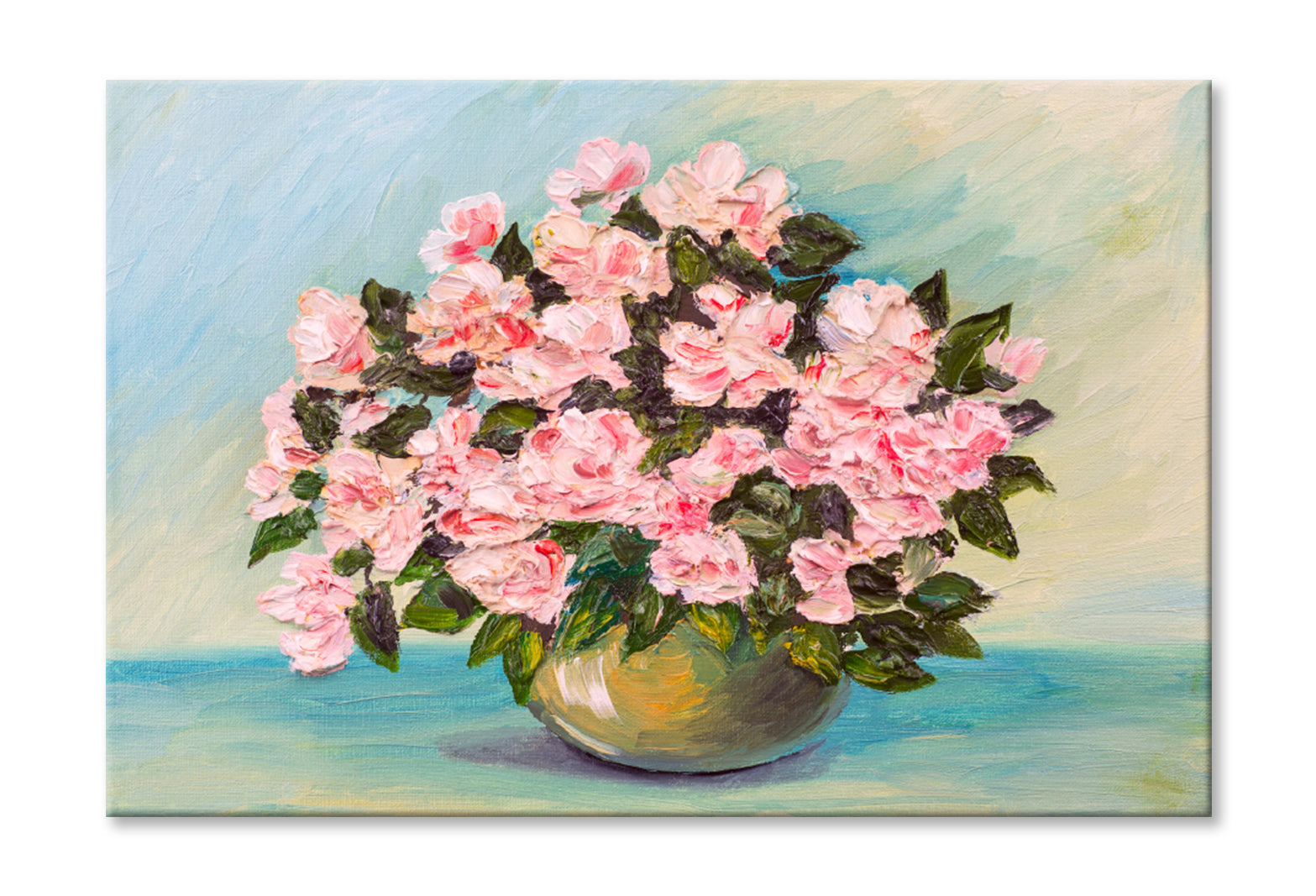 Beautiful Flower Vase Painting Limited Edition High Quality Print Stretched Canvas None